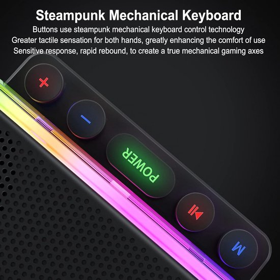 Bluetooth Speaker Met RGB Licht - IPX5 Waterbestendig + Mechanische Knoppen - Stereo Speaker / Draagbare Speaker / Mobiele Audio Apparaat - Ideaal voor Telefoons, Tablets, Laptops & Feestelijke Sfeer van Merkloos — afbeelding 2