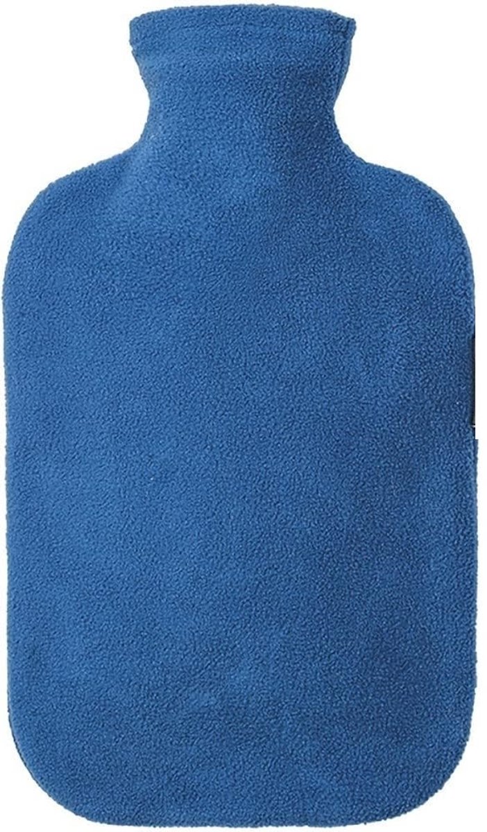 Famanu - Blauwe fleece warmwaterkruik 1L – duurzaam en comfortabel