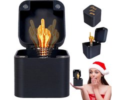 Geschenkdoos - cadeaudoos - prank - cadeauverpakking doosje - grappen doos - prank box - Grappig - Giftbox - Cadeau - Verjaardagskado - Kado 3D - Grappige Middelvinger - 5x5cm - Kerstcadeau - Kantoor Prank Cadeaudoos - Rare Spullen - Zwart