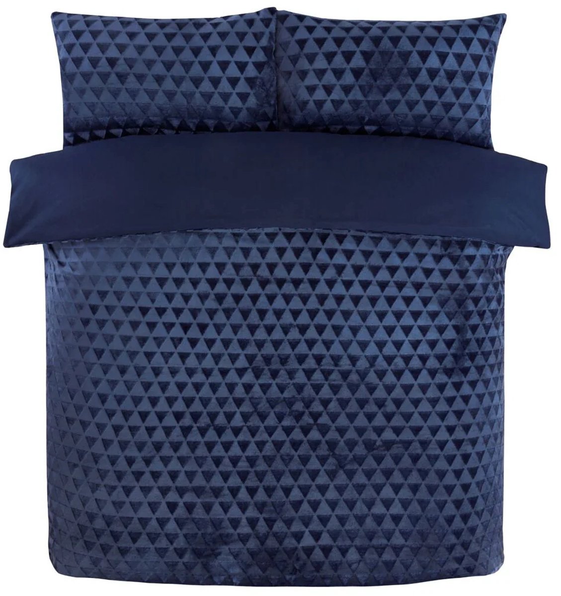 So Soft Velvet dekbedovertrek Diamond Teddy - Navy - lits jumeaux - 230x220 + 2stuks 50x75 cm