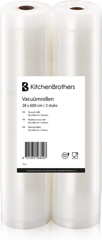 Virsus - Set van 2 vacuümrollen voor levensmiddelen, afmetingen