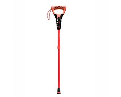 WalkSit Original Wandelstok - Wandelstok met Zitje - Opvouwbare Wandelstok - Dames en Heren Loopstok - Verstelbare Wandelstok - Met Opbergtas - Carbon - Rood/Roze - Winnaar Reddot Design Award