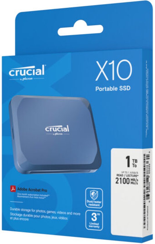 Crucial X10 Portable SSD 1TB Blau van Merkloos — afbeelding 2