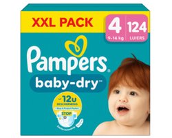 Pampers - Baby Dry Luiers Maat 4 (9-14 kg) - 2 x 62 stuks - Voordeelverpakking