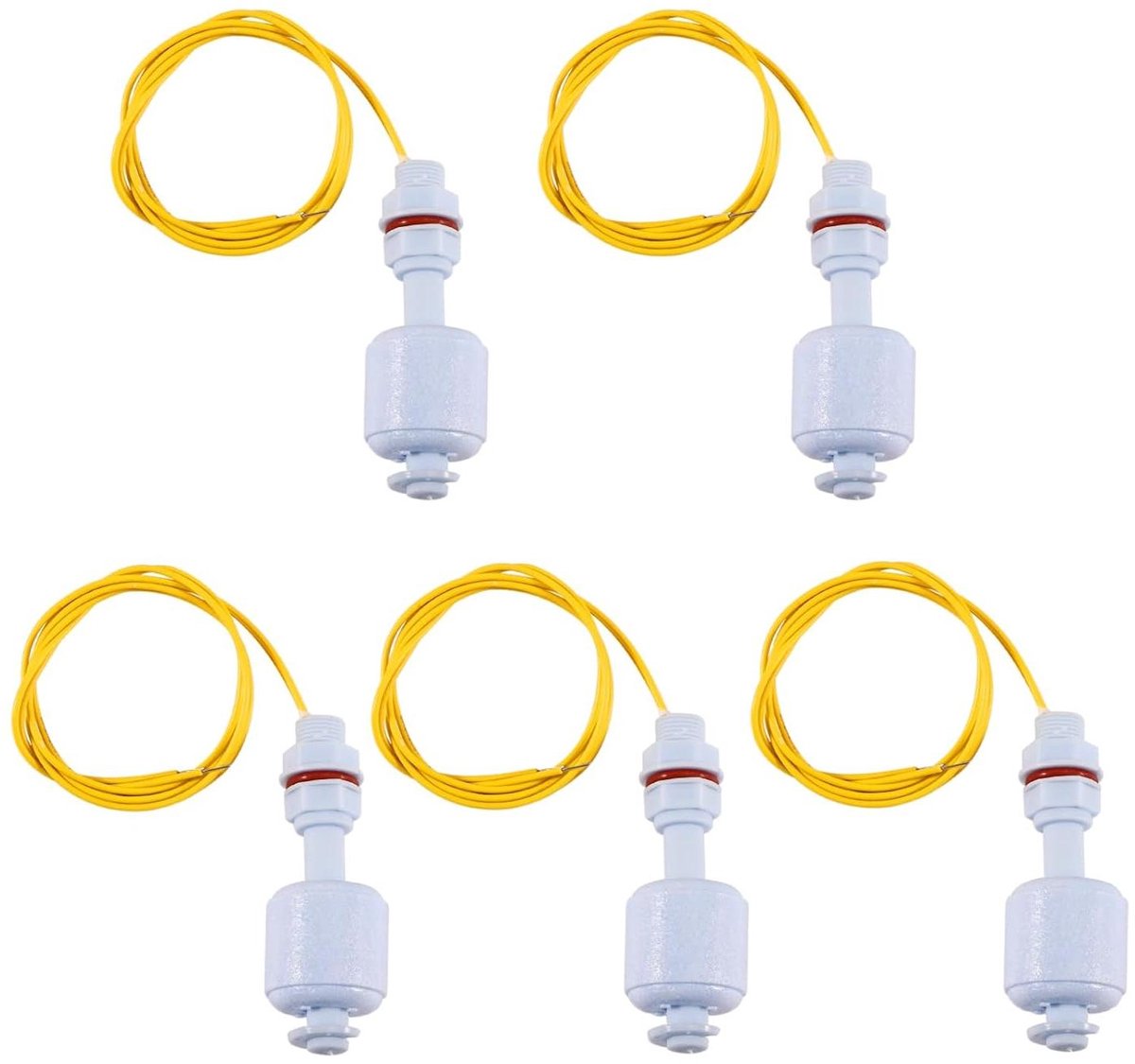 Cosensi - Vloeistofvlotterschakelaar voor waterreservoir, 5 stuks - Hydrocultuur, tuinieren, aquarium, zwembad - Niveausensor voor zwembad- en tankuitrusting