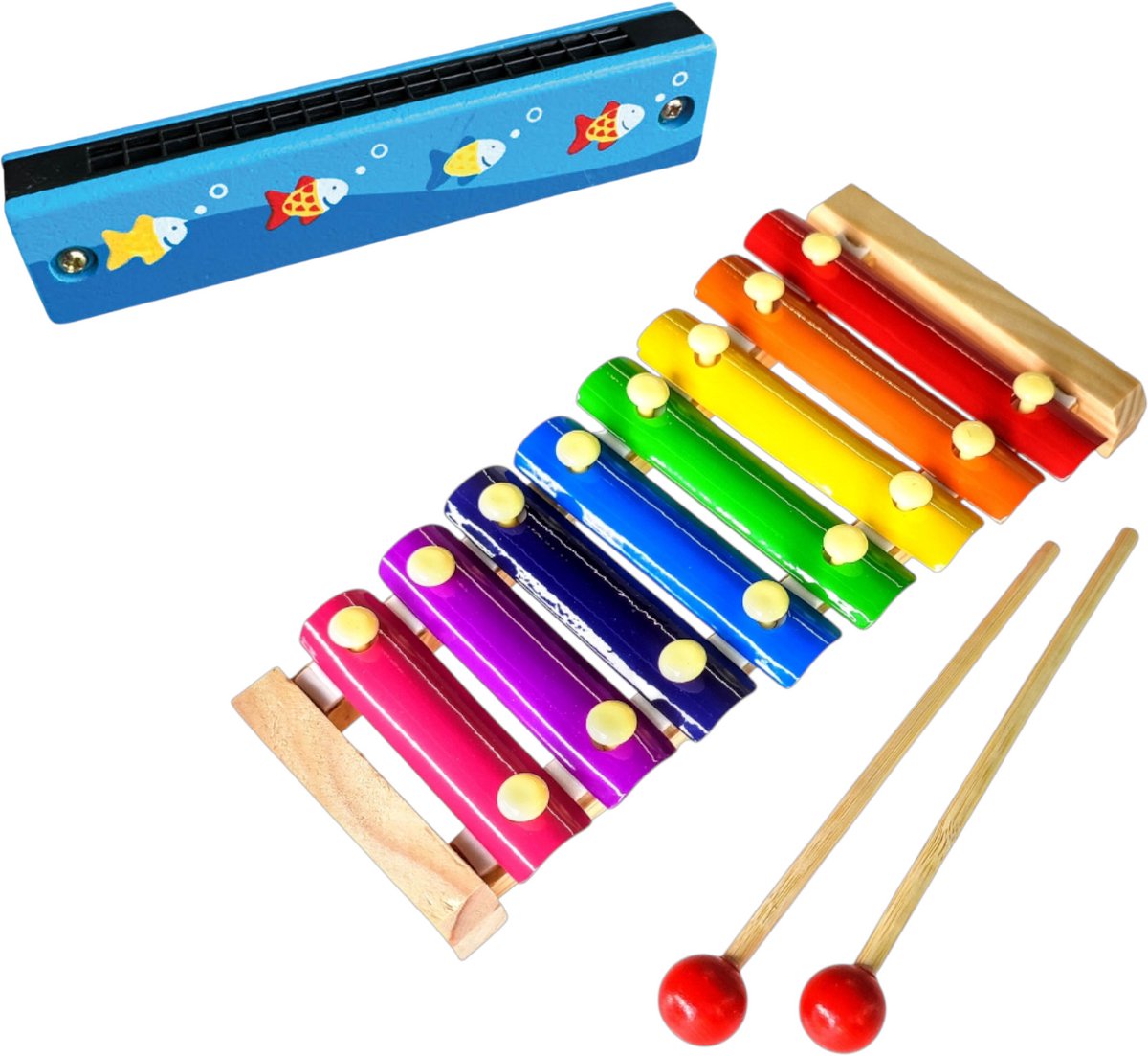 Jobber Toys Xylofoon + Mondharmonica kind - Instrumenten kinderen