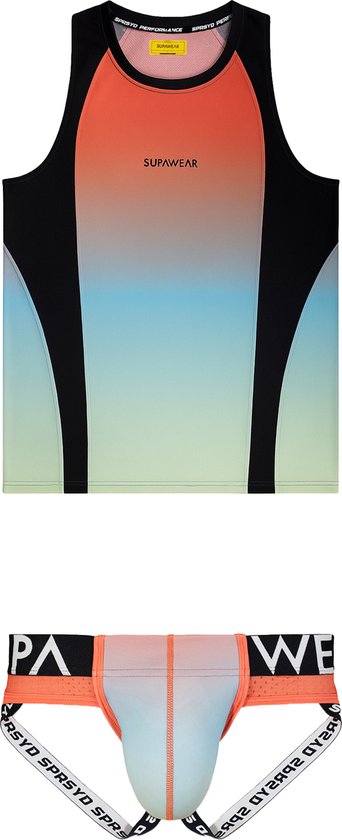 SUPAWEAR SPR Gradient Rainbow Multipack 1x Singlet + 1x Jockstrap - TAILLE L - Sous-vêtements pour hommes - Jockstrap pour homme - Jock pour hommes