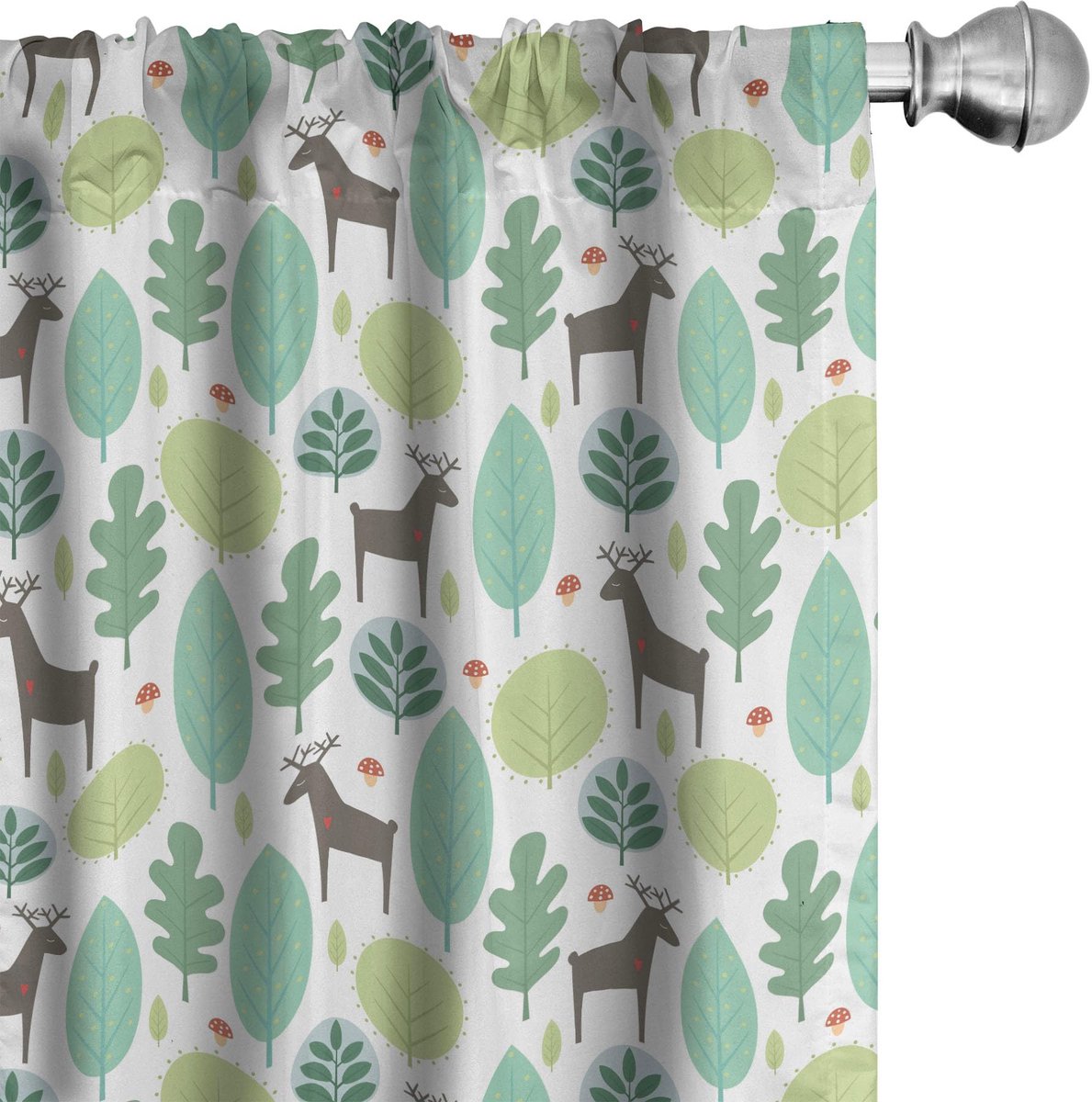 ABAKUHAUS Herten gordijnen – Set van 2 – 75x245 cm – Multicolor microvezel