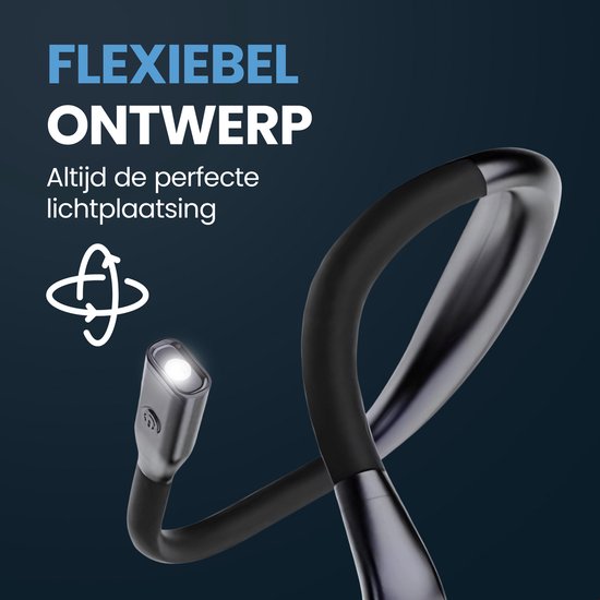 Dr. Goods - Neklamp - Neklampje Voor Haakwerk - Nekleeslamp - Leeslampje Voor Boek - Bedlampjes Leeslampjes - Flexibel & Oplaadbaar - Incl. Reistas & Oplader van Dr. Goods — afbeelding 4