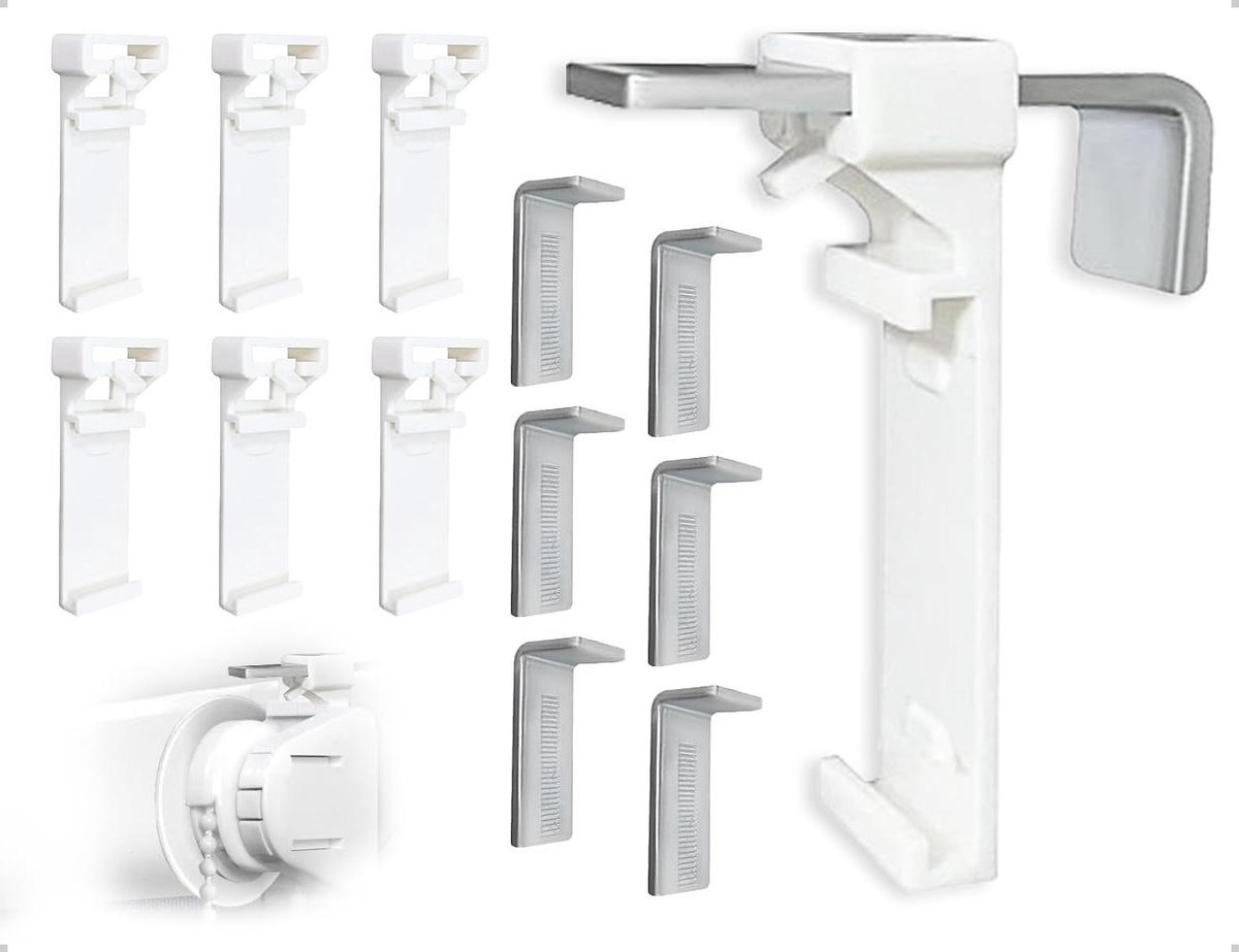 Cosensi - Klemdragers voor Klemmfix-rolgordijn | Metaal | Geen boren nodig | PVC-raamkozijnen | Set van 6