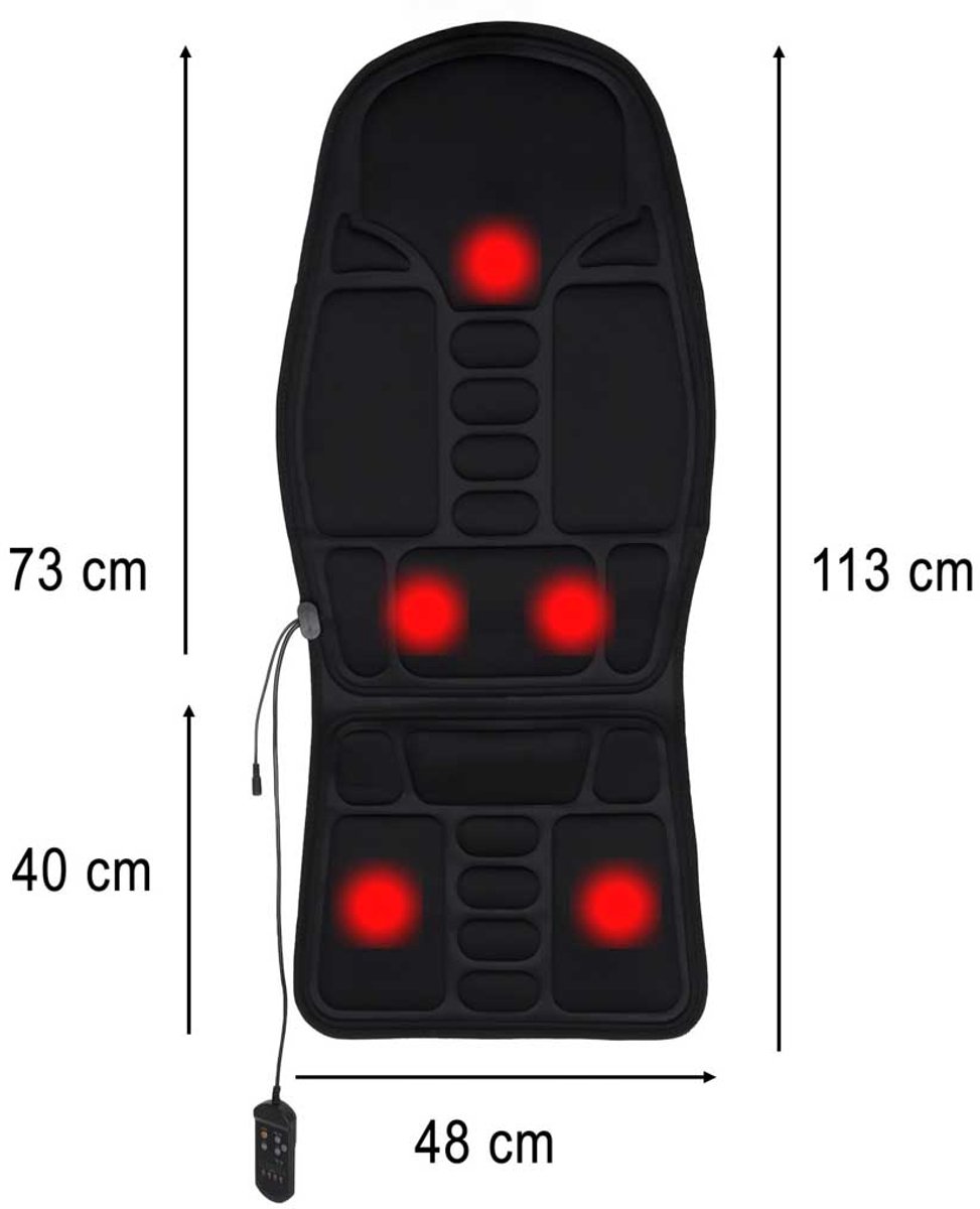 MOZY - Autostoel Massage - met Verwarming - Zwart - 8 - afbeelding 2
