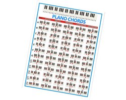 Beginner Piano Akkoordenkaart Poster Gelamineerde Educatieve Akkoordenkaart Wandmontage Piano Accessoire (210x280mm)
