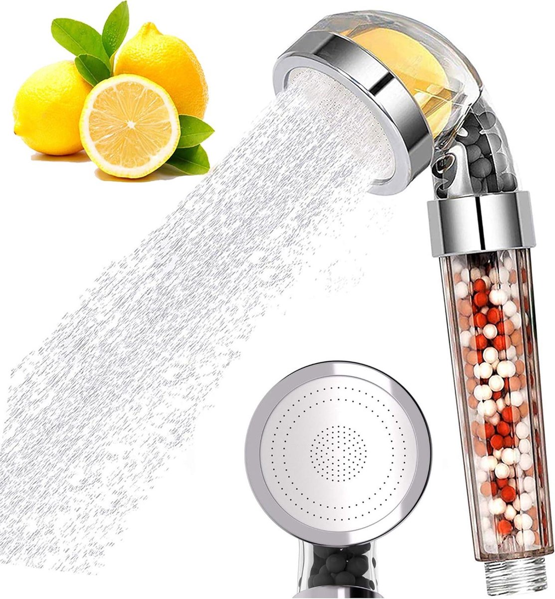 Cosensi - Ionische Baddouche Handheld met Vitamine C en Waterbesparende Hoofddouche - Verwijdert Chloor en Fluoride voor Droge Huid en Haar - Geoptimaliseerde Douchekop met Ionische Steenfilter