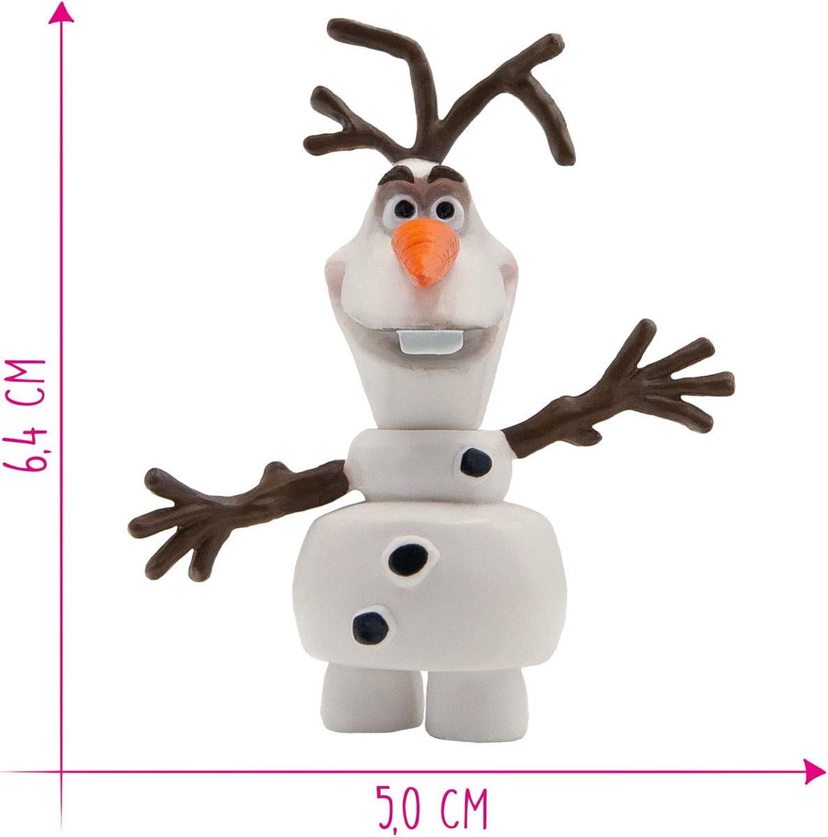 Bullyland 12963 – Speelfiguur Disney Frozen – Olaf de Sneeuwpop – levensecht en detailrijk vormgegeven – ideaal als vrolijk taartfiguurtje, verzamelobject of cadeautje voor kinderen vanaf 3 jaar — afbeelding 2