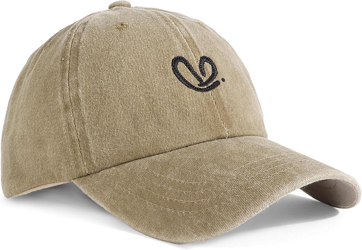 Cosensi - Dames baseballpet vintage stijl zacht katoen - Verstelbaar en gewassen - Hartborduurwerk - Comfortabele pasvorm - Casual gebruik