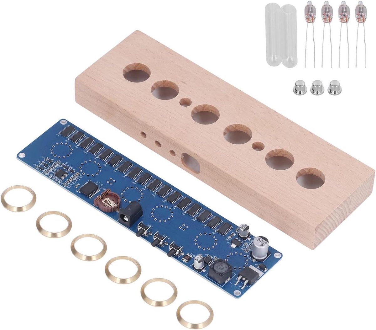 Cosensi - Nixie Tube Klok Assemblage Kit - Vintage Doe-het-zelf Uurwerk met Multi Kleuren - Retro Home Decor - 24 Uur IN14 Buis Klok.