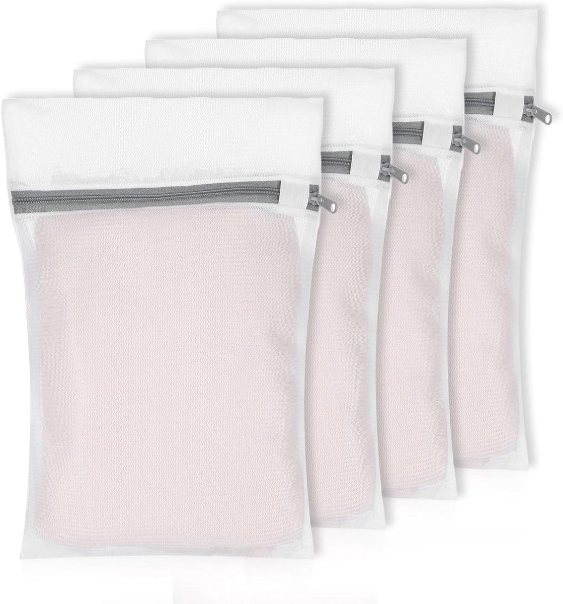 TTGoods - Set van 4 wasnetten - Waszakken voor fijne was - 30 x 20 cm - Waszakje voor wasmachine - Ondergoed en lingerie opbergzakjes