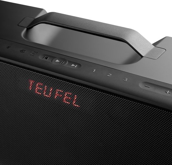 Teufel BOOMSTER 4 Robuuste Bluetooth-luidspreker met 2.1-stereosysteem Geluidssysteem DAB+ en FM-RDS-radio, tot 23 uur batterijduur, bescherming tegen spatwater volgens IPX5-norm, USB-C - nachtzwart van Merkloos — afbeelding 4