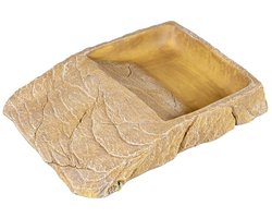 Terra Della Schildpadschaal zandkleur 29x22x4,5 cm drink en voerschaal voor schildpadden