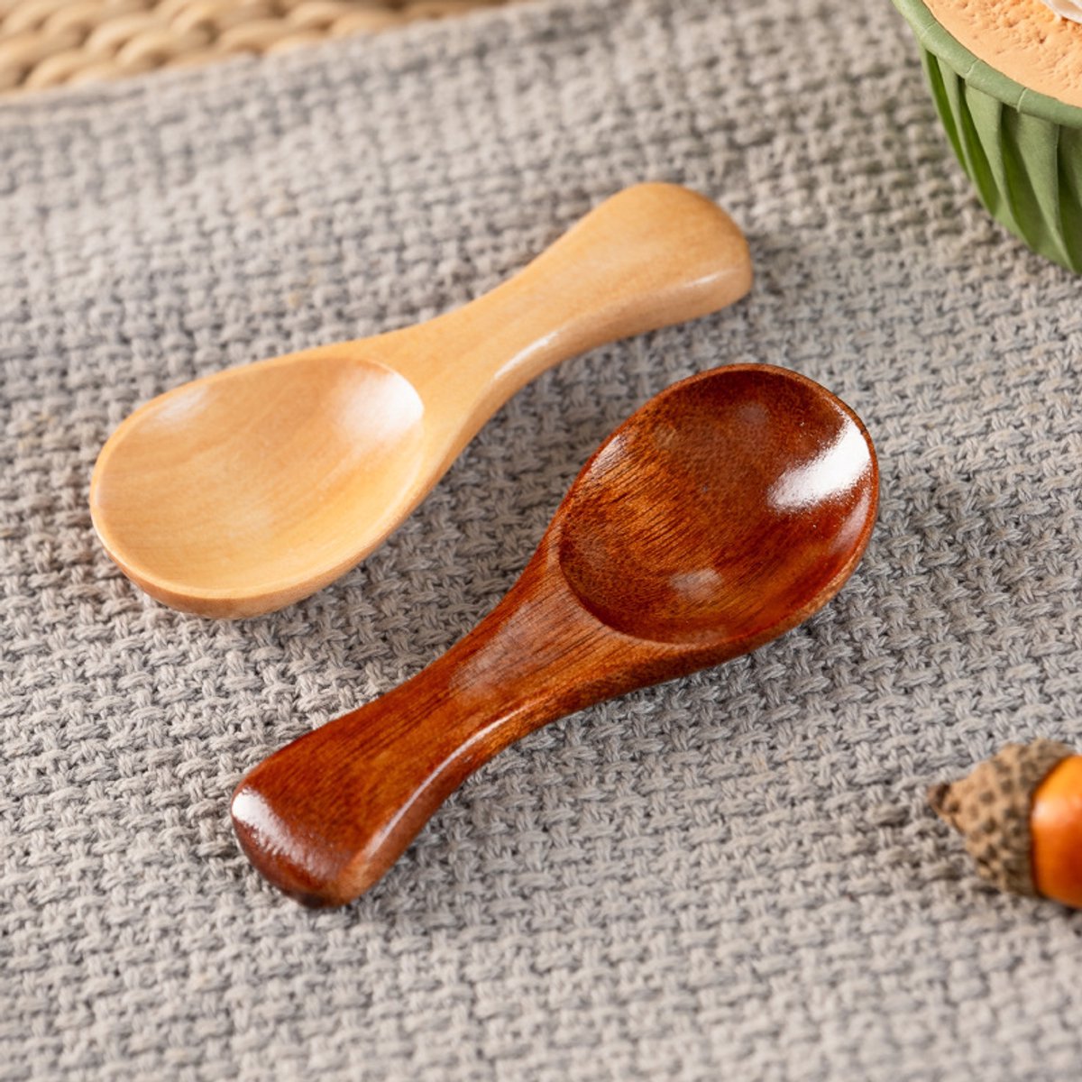 Kleine houten lepels (4 stuks): Houten koffielepel, dessertlepel, zoutlepel, multifunctionele theelepel, praktische theelepel, herbruikbare houten lepel, theelepel, huishoudelijke artikelen, 8,5*3cm
