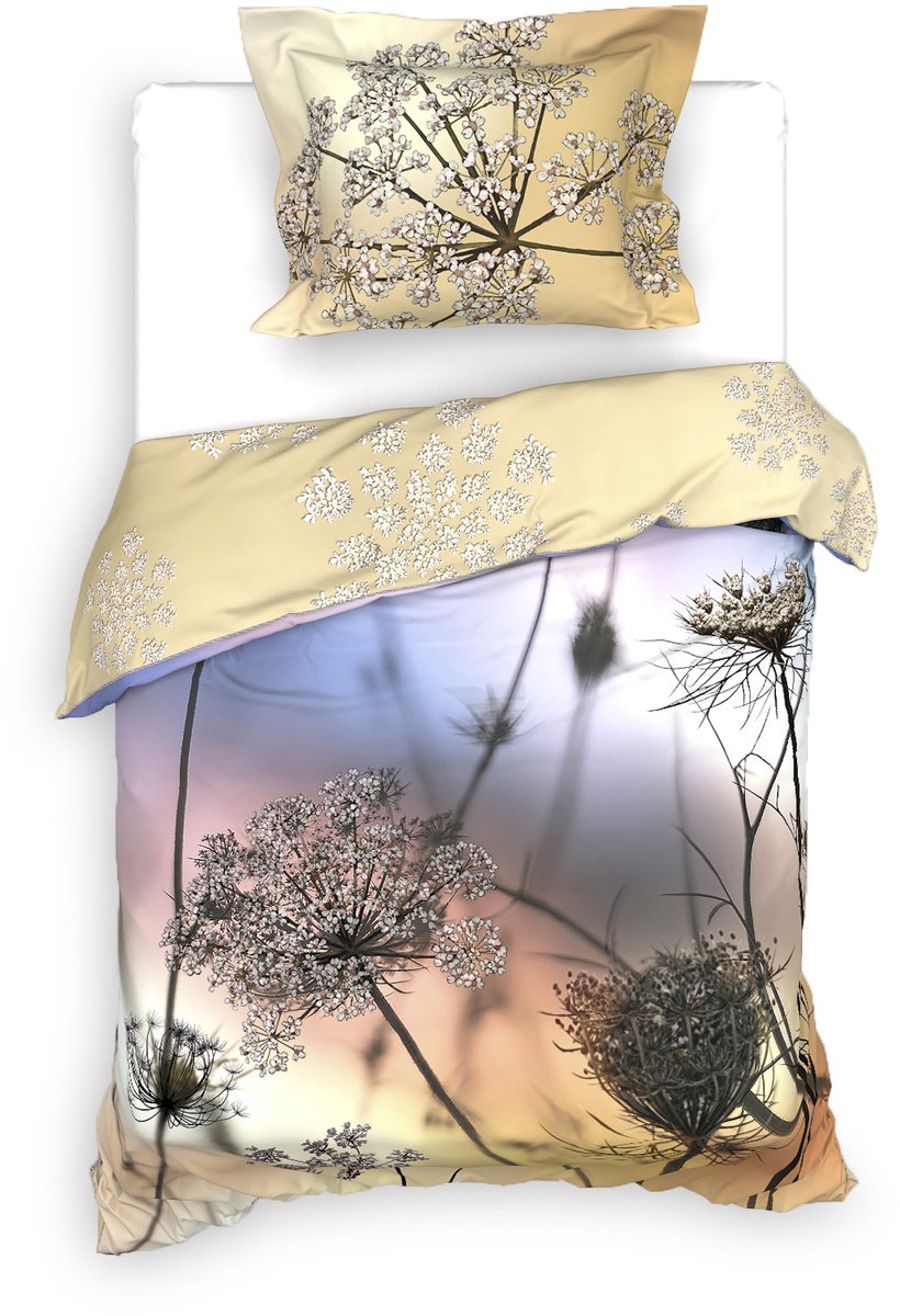 Heckettlane Dekbedovertrek Faith - Eenpersoons - Dekbedovertrek van 100% Katoen-Satijn - 140x200-220 cm - Multi