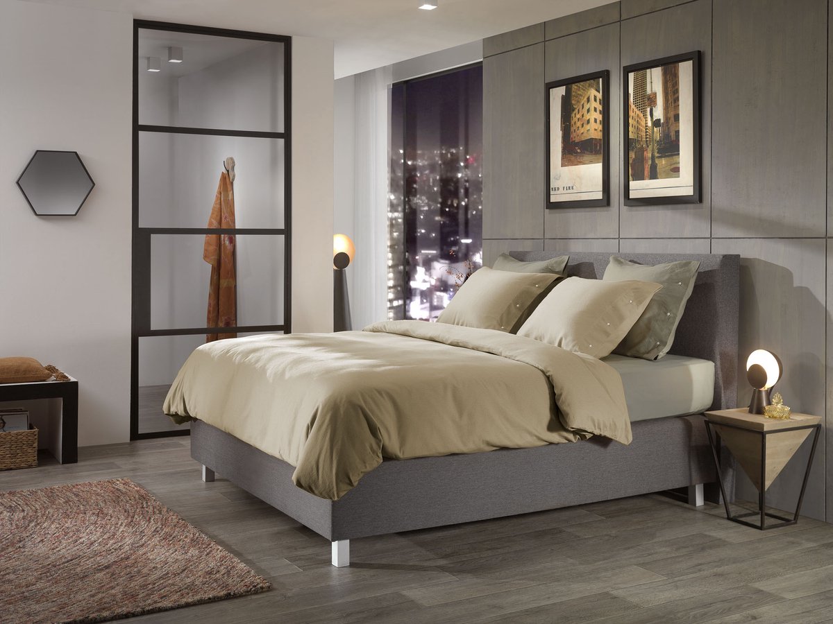 Yellow Dekbedovertrek Cialda - XL - 260x200/220 cm - Pale Khaki