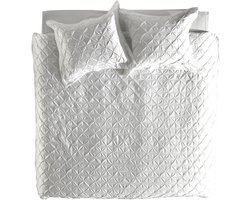 Yellow Dekbedovertrek Como-4 - Effen Bedlinnen - 240x220 - Wit - Dekbedhoes van 100% Katoen-Perkal