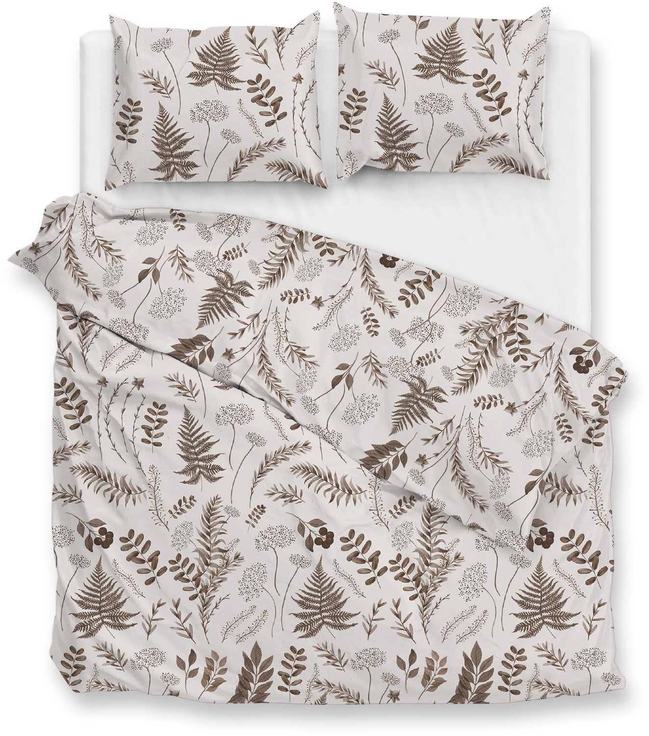 Zohome Dekbedovertrek Autunno - Bedlinnen met Bladeren print - Natural - Dekbedhoes van 100% Katoen-Flanel, foto 3