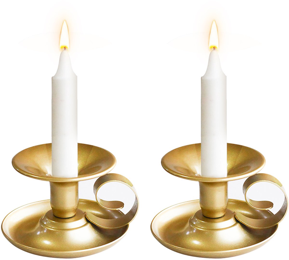 2 stuks - Kandelaars - Metalen kandelaars - Minimalistische stijl - Vintage - Kaarsenstandaards - Geschikt voor romantische dinerdecoraties, bruiloftsarrangementen, kaarsenopstelling - Woondecoratie - Theekopvormig - gouden