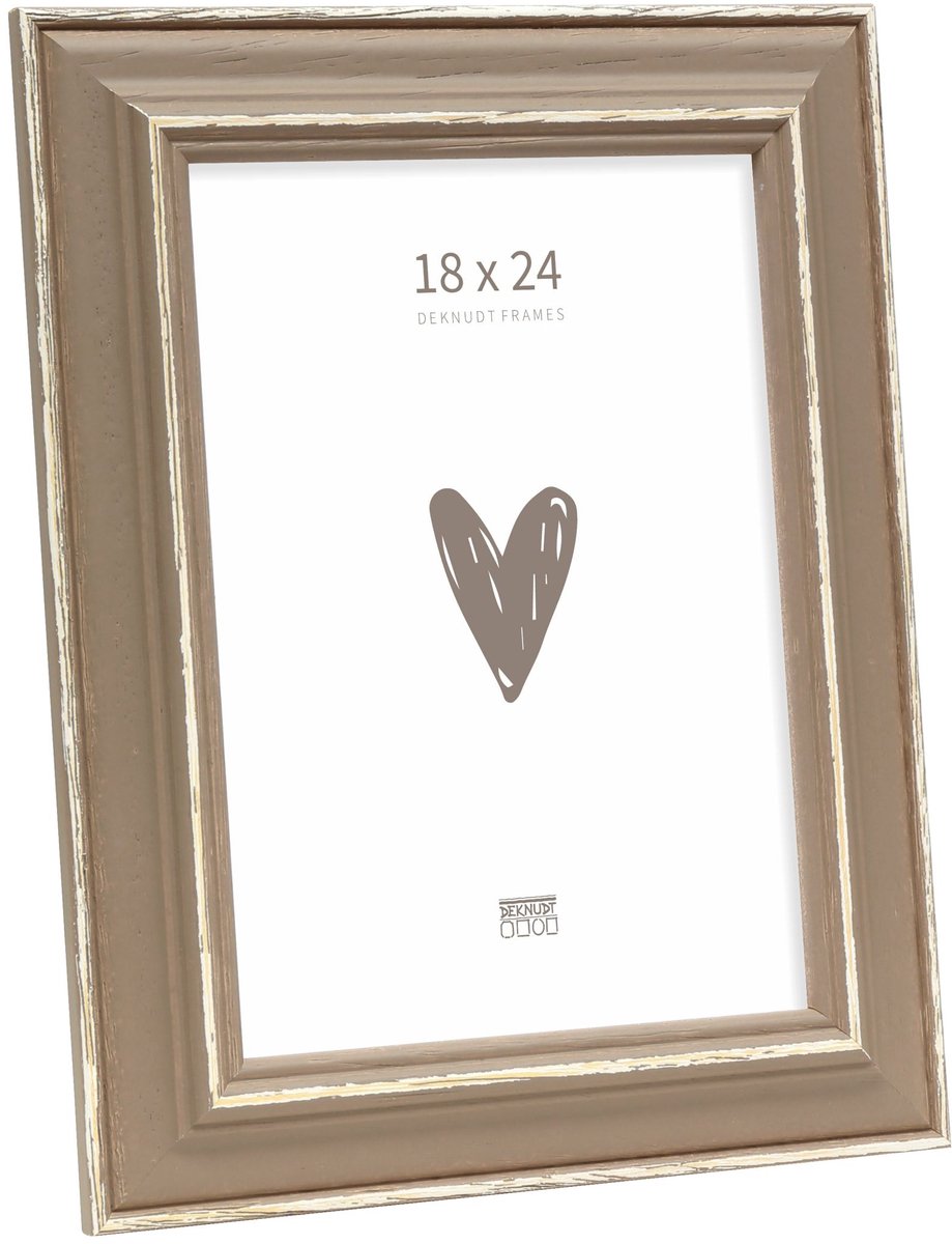 Deknudt Frames fotolijst S221F3 - bruin met naturel accent - 18x24 cm