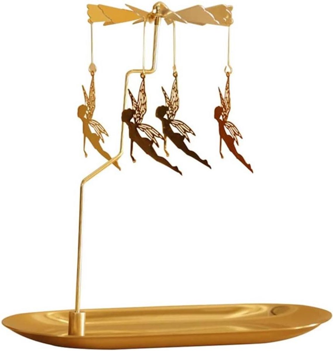 Cosensi - Kaarsenhouder met dienblad voor Valentijnsdag of kerstfeest - Gouden kaars spinner - Metalen theelichtkaarsenhouder - Tafel middelpunt - Cadeau idee - Roterend design - Feestelijke decoratie