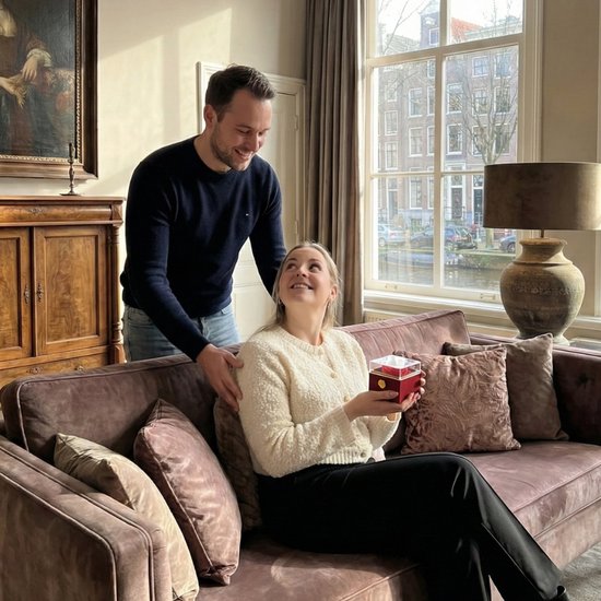 Roses of Eternity - Rose avec Collier et Pendentif Cœurs dans Boîte à Bijoux - Plaqué Or Argent Sterling 925 - Cadeau Noël, Saint-Valentin, Mariage, romantique, femme, (meilleure) amie, elle - Rose rouge - Couleur or