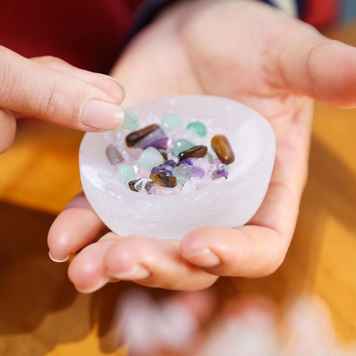 Cosensi - Kristallen Seleniet Kom voor Opladen en Reiniging - Fengshui - Natuurlijke Edelsteen - Ronde Vorm 6.5cm