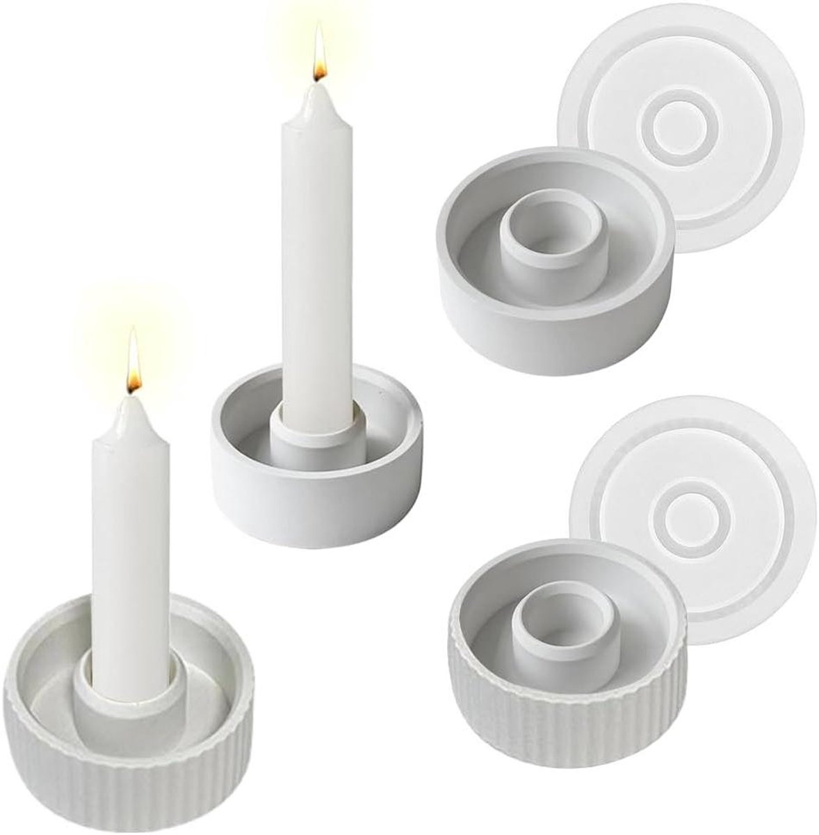 Cosensi - Halloween Kaarshouder Gietvorm Siliconen Cilindrische Staafkaarsenhouder (2 stuks)