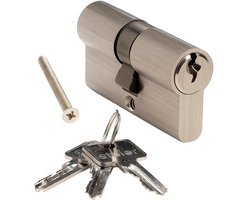 Cilinderslot nikkel 30/30 - incl. 3 sleutels - deurcilinder nikkel