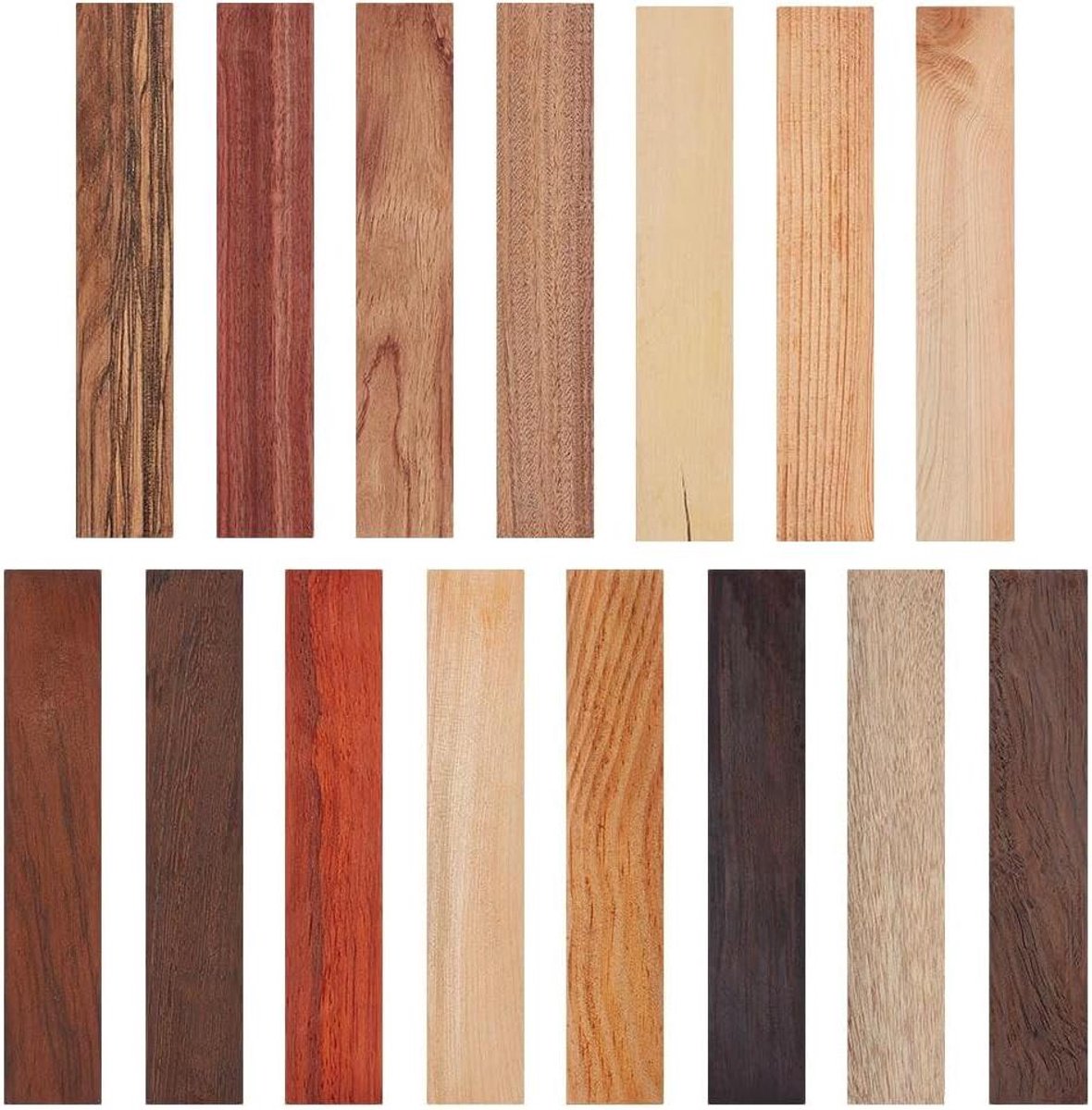 Cosensi - Blanco houten pagina's 15 stuks 156 x 1 cm gegraveerde gaten onafgewerkt ornamenten