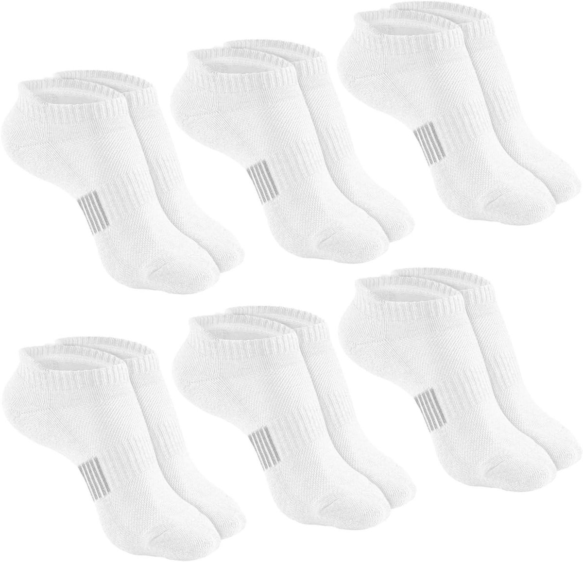 Cosensi Witte Enkeltrainer Sokken voor Vrouwen Casual No Show Dames Sokken Lichtgewicht Dunne Hardloopkatoenen Sokken Sport en Vrijetijdsschoenen Set van 6 -8UK/37-42EU Any