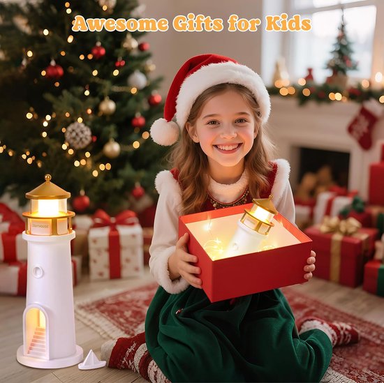 Maanlicht Projector Nachtlamp - Opladelbare Maanlamp met Afstandsbediening, Kids Vuurtoren Decoratieve Projector, van Starry Night — afbeelding 4