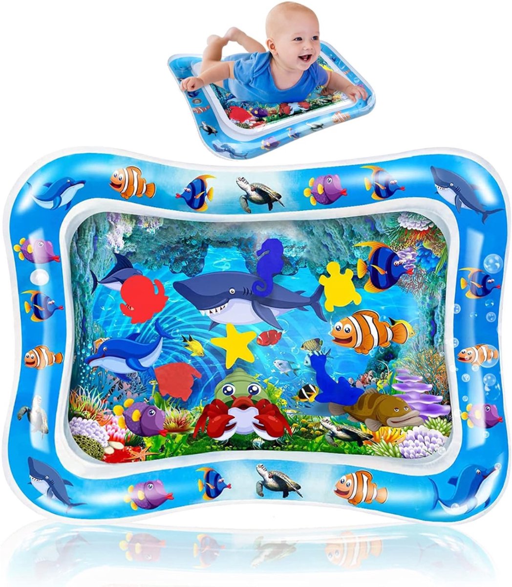 VIN® Waterspeelmat Baby - Watermat - Speelkleed – Kraamcadeau - Opblaasbaar – Waterspeelgoed - Blauw