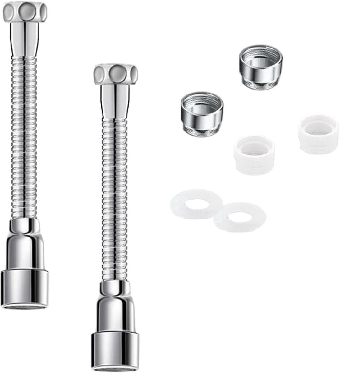 Stunq® Flexibele 360 Graden Draaibare Kraanverlenging Set met Spatbescherming voor Keuken en Badkamer