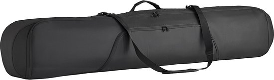 Snowboardtas, Geschikt voor Tot 165 cm, Gepolsterde Ski- en Snowboarddrager voor Reizen, Duurzame 600D Waterdichte Oxford Stof, Instelbare Binnenriemen, Geschikt voor Ski's, Stokken, Brillen, Handschoenen, Helm en Laarzen (Zwart)