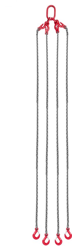 VEVOR 2-strengen kettinghanger, 1,8 m kraanketting met haken, G80 bosbouwketting, 5 ton aanslagkettingen voor motortrekken, G80 motorhefketting, 10 mm, chokerketting, vorkkophaak, hoge sterkte