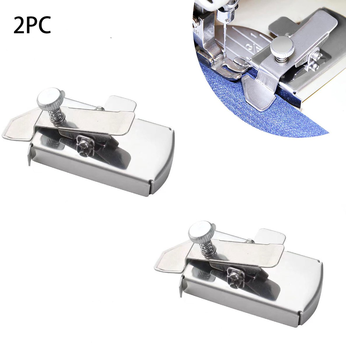 2-Stuks Magnetische Naadgeleider voor Naaimachine - Multifunctioneel Bevestigingsgereedschap - Universele -7.6*3.3 cm - Universele naadgeleider - Zoomgeleider - Naai Accessoires - voor Industriële en Huishoudelijke Naaimachines - Zilver