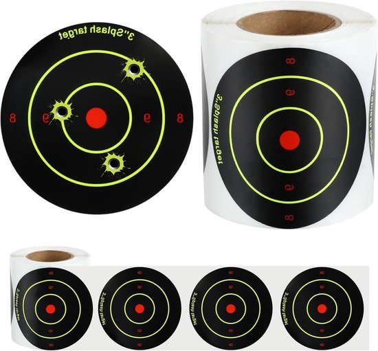 Set van 900 zelfklevende ronde schietdoelstickers van 2 cm, ideaal voor het eenvoudig