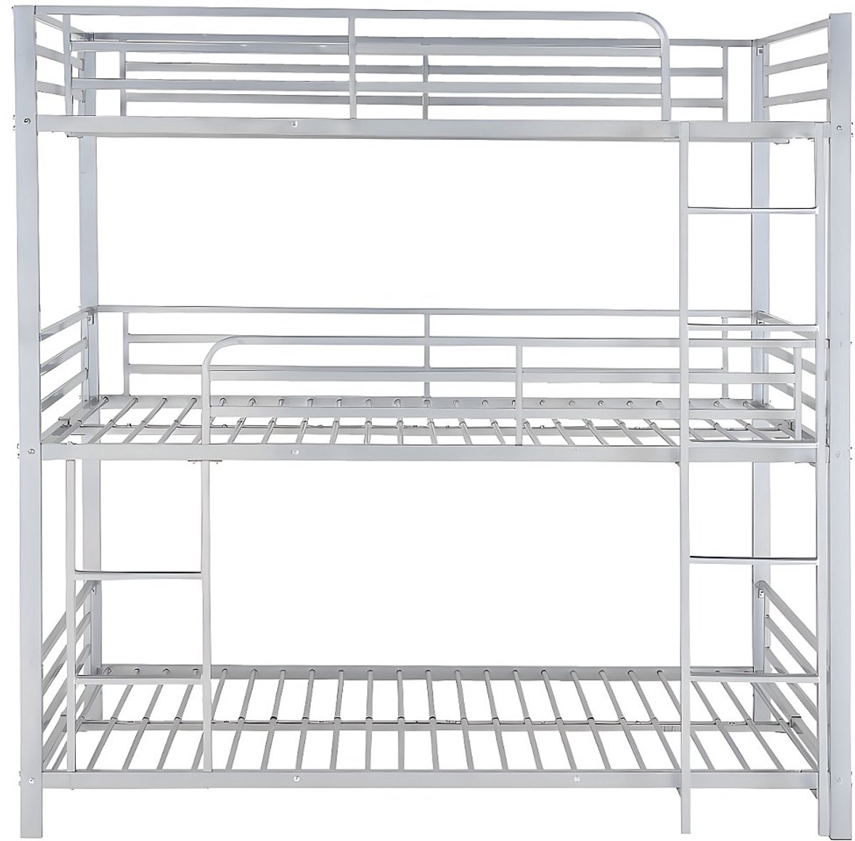 Vente-unique Stapelbed metaal zilverkleurig 90 x 190 cm