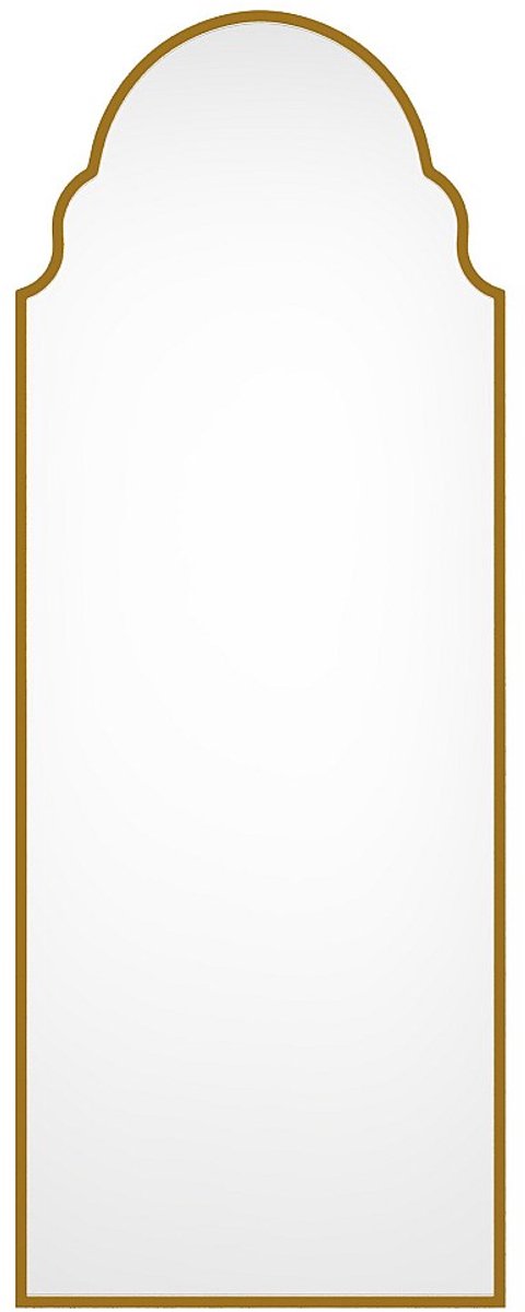 Vente-unique Grote spiegel in metaal - H 160 x B 60 cm - Goudkleurig - KARIAN