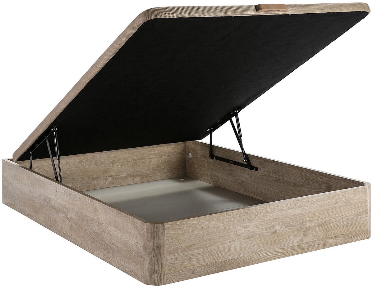 Vente-unique Set 160 x 200 cm bedbodem met opbergruimte, licht naturel + matras met pocketveren van 20 cm dik - AMBRACIE van YSMÉE