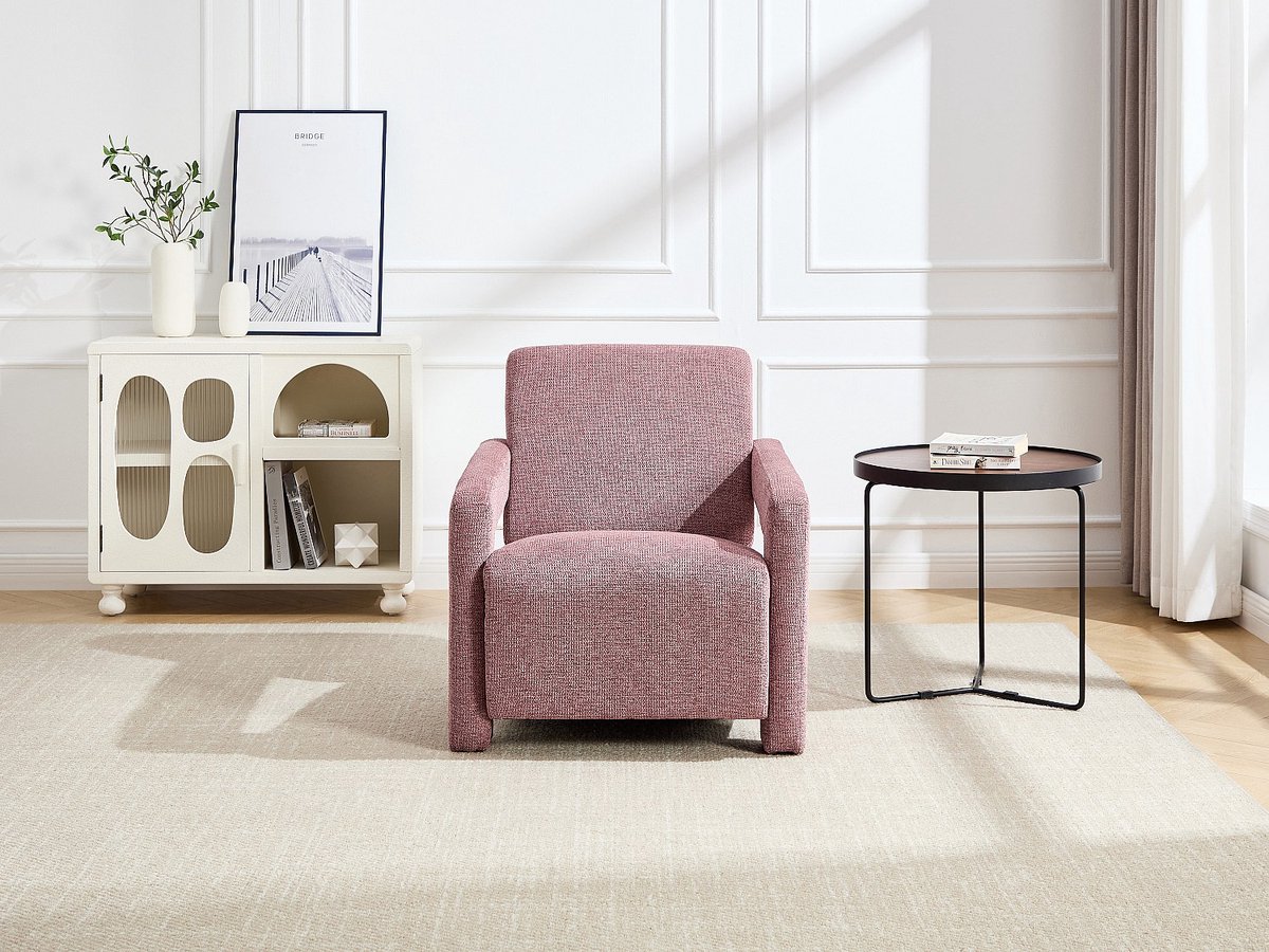 Vente-unique Fauteuil van rood getextureerd textiel ISPARTA