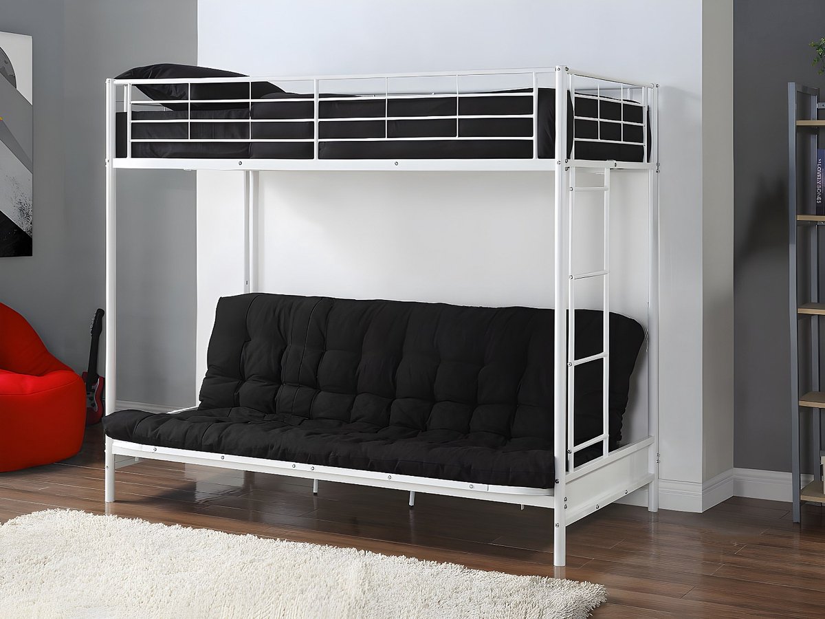 Vente-unique Hoogslaper metaal wit 90 x 190 cm MODULO