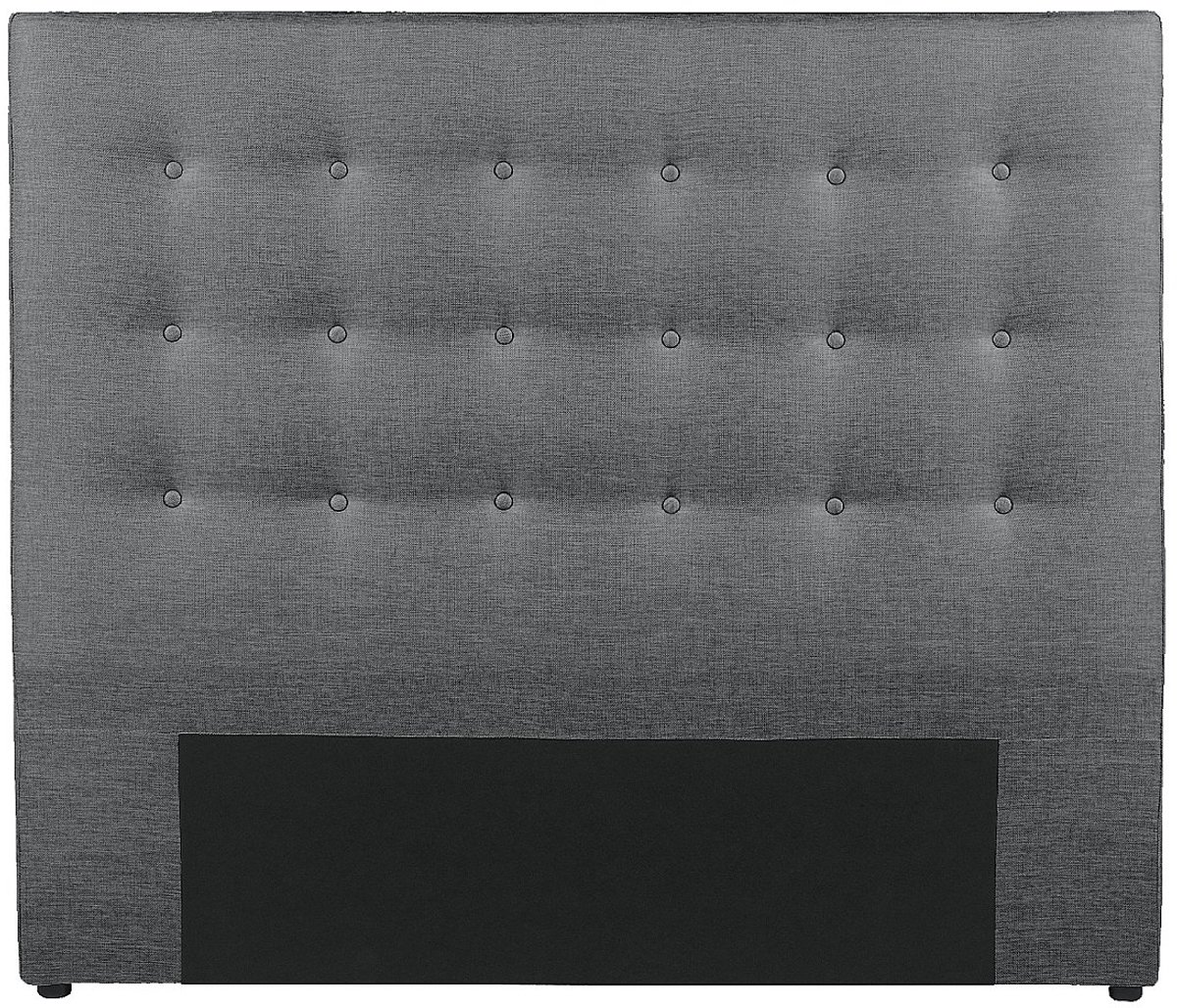 Vente-unique Gewatteerd hoofdbord FRANCESCO - 140 cm - Stof - Grijs